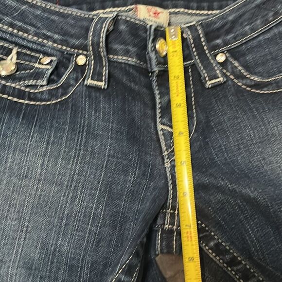 True Religion Disco Julie Big T Dark Denim Sequins Horseshoe Embellished Jeans - Picture 8 of 15